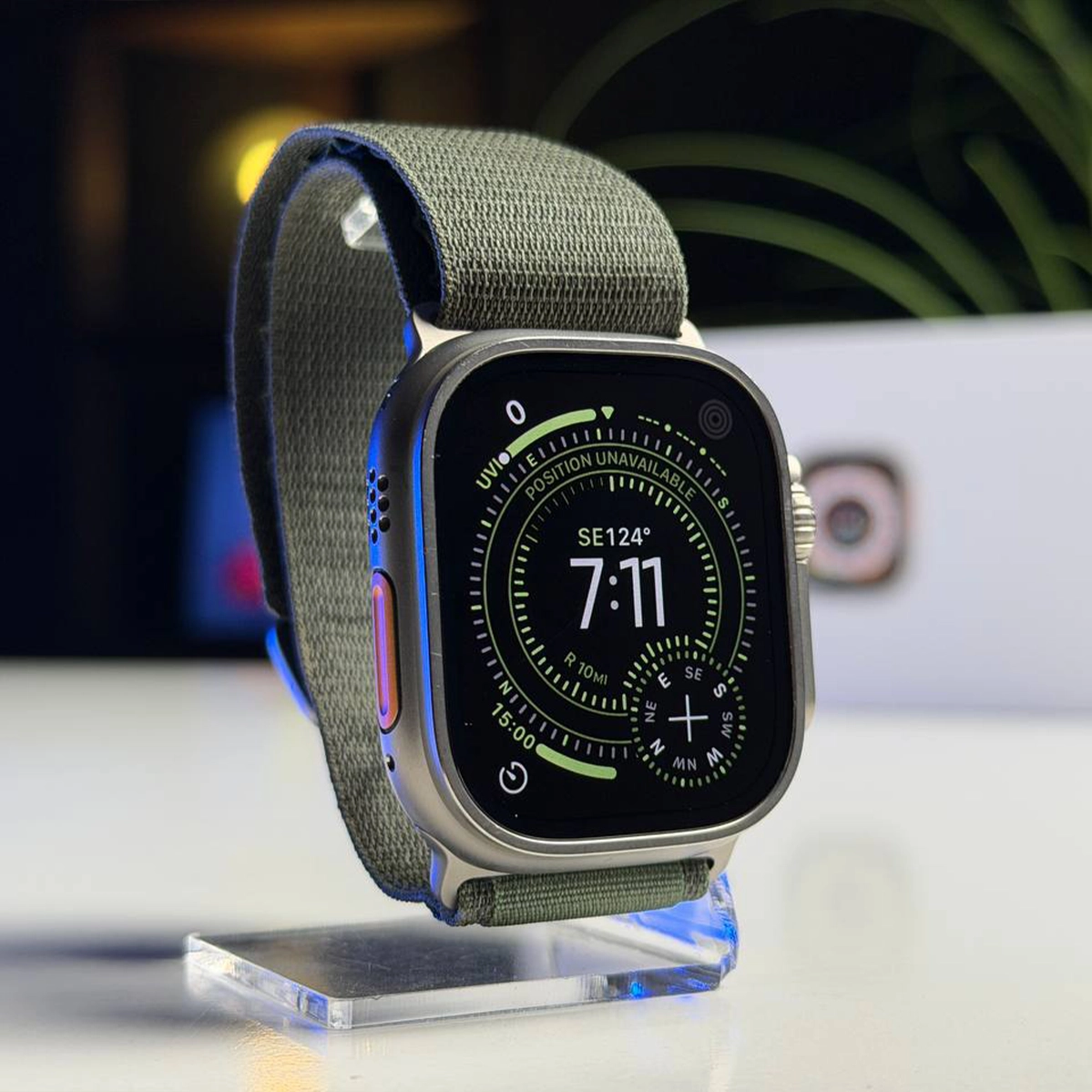 ВЖИВАНИЙ Б/У Apple Watch Ultra GPS + Cellular 49mm Titanium Case with Green Alpine Loop - Large (MQEX3, MQFP3) - Состояние: хорошее | Аккумулятор: 91% | Комплектация: полный | Гарантия: 3 мес.