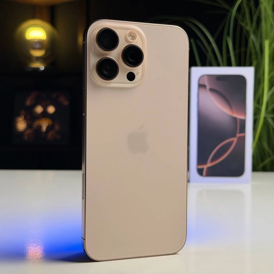 ВЖИВАНИЙ Б/У Apple iPhone 16 Pro Max 1TB eSim Desert Titanium (MYWE3) - Состояние: хороший | Аккумулятор: 90% | Комплектация: полный | Гарантия: 3 мес.