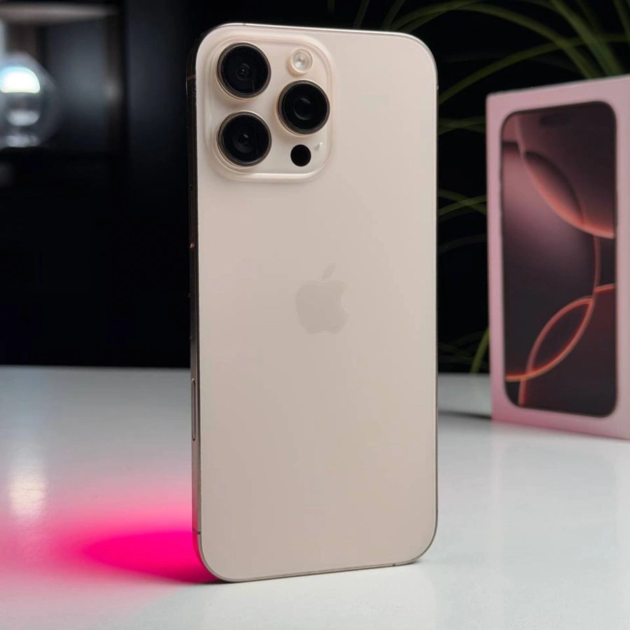 ВЖИВАНИЙ Б/У Apple iPhone 16 Pro Max 512GB Desert Titanium (MYX23) - Состояние: хороший | Аккумулятор: 88% | Комплектация: полный | Гарантия: 3 мес.