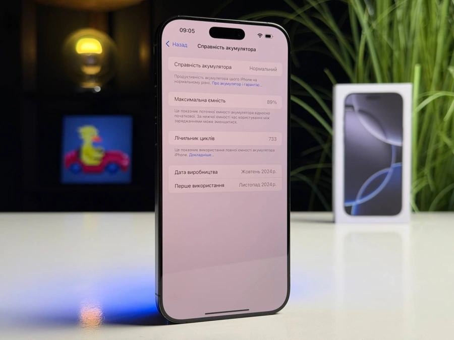 ВЖИВАНИЙ Б/У Apple iPhone 16 Pro Max 512GB eSim Black Titanium (MYW73) - Состояние: хороший | Аккумулятор: 89% | Комплектация: полный | Гарантия: 3 мес.
